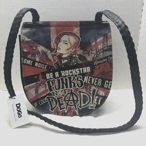 DOGO Womens Punks Not Dead Shoulder Vegan Leather Bag Crossbody